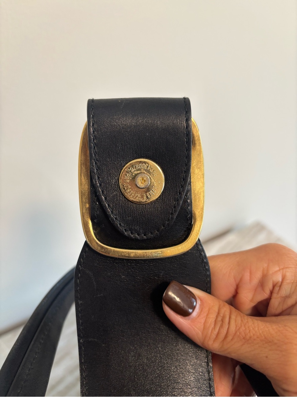 Vintage Salvatore Ferragamo Black Leather Top Handle Bag Gold Hardware Italy - Picture 10 of 13